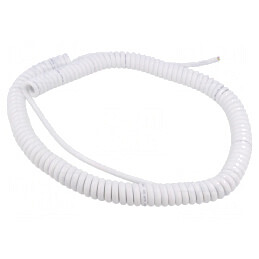 Cablu Spirala Neecranat PUR Alb 0,8m-3,2m | Electronic-mag.ro | Componente Electronice
