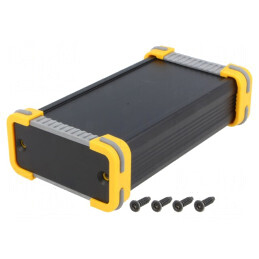 Carcasă aluminiu neagră 63.6mm x 100mm x 33mm | Electronic-mag.ro | Componente Electronice