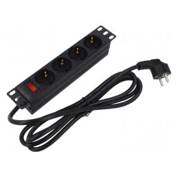 Prelungitor 4 Prize 230V 16A Negru | Electronic-mag.ro | Componente Electronice