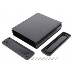 Carcasă Universală Aluminiu 146.6mm x 169mm x 41.6mm Negru | Electronic-mag.ro | Componente Electronice