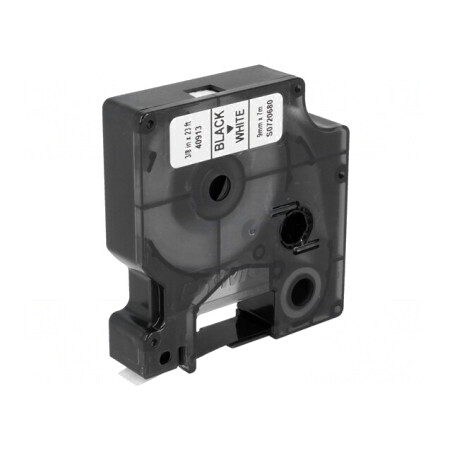 Bandă Dymo 9mm Albă/Neagră 7m | Electronic-mag.ro | Componente Electronice
