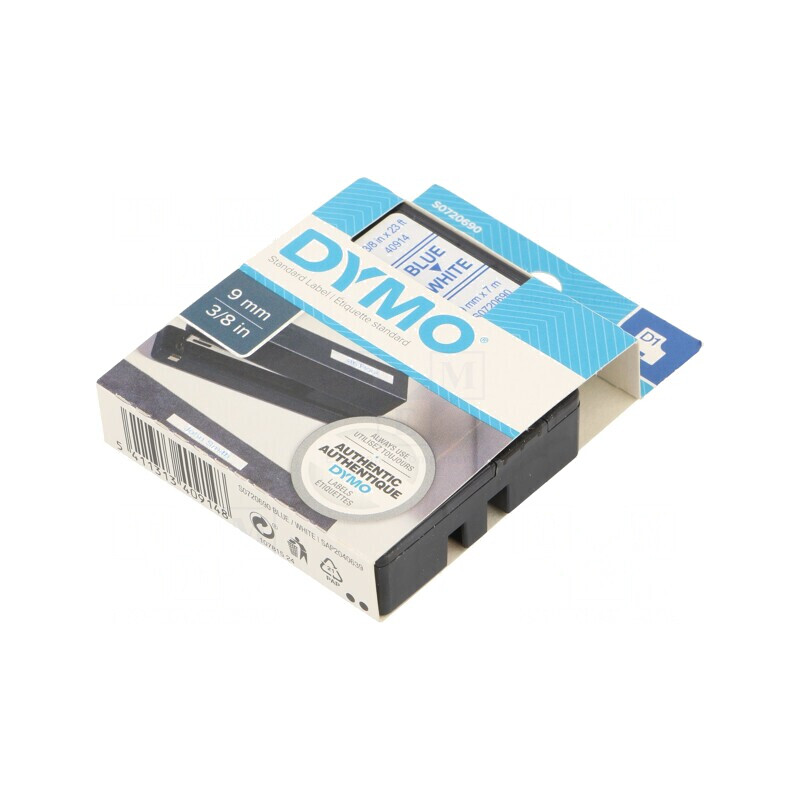 Bandă Dymo 9mm 7m Albă Culoare Albastră | Electronic-mag.ro | Componente Electronice Bandă Dymo 9mm 7m Albă Culoare Albastră | Electronic-mag.ro | Componente Electronice