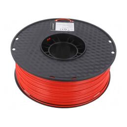 Filament: ABS | 1,75mm | roşie | 225÷245°C | 1kg | 3DP-ABS1.75-01-R