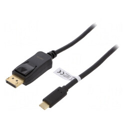 Adaptor DisplayPort la USB-C 1,8m Negru | Electronic-mag.ro | Componente Electronice