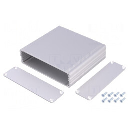 Carcasă aluminiu gri AKG 105x100x30 mm | Electronic-mag.ro | Componente Electronice