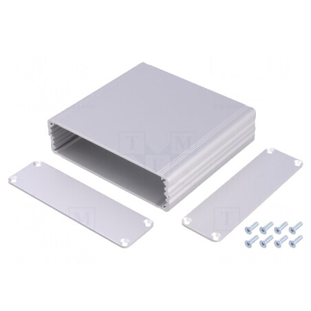 Carcasă aluminiu gri AKG 105x100x30 mm | Electronic-mag.ro | Componente Electronice