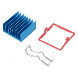 Radiator extrudat cu aripioare BGA albastru 27x27mm | Electronic-mag.ro | Componente Electronice