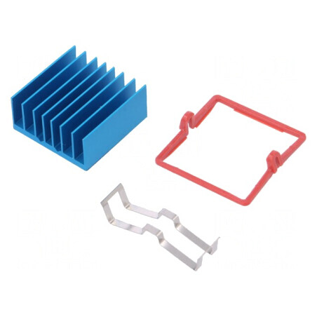 Radiator extrudat cu aripioare BGA albastru 27x27mm | Electronic-mag.ro | Componente Electronice