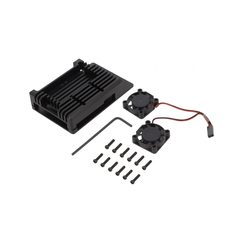 Carcasă Aluminiu Neagră pentru Raspberry Pi 4 B | Electronic-mag.ro | Componente Electronice