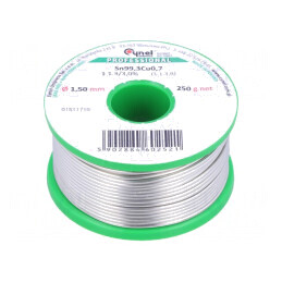 Sârmă de lipit fără plumb 1,5mm 250g | Electronic-mag.ro | Componente Electronice