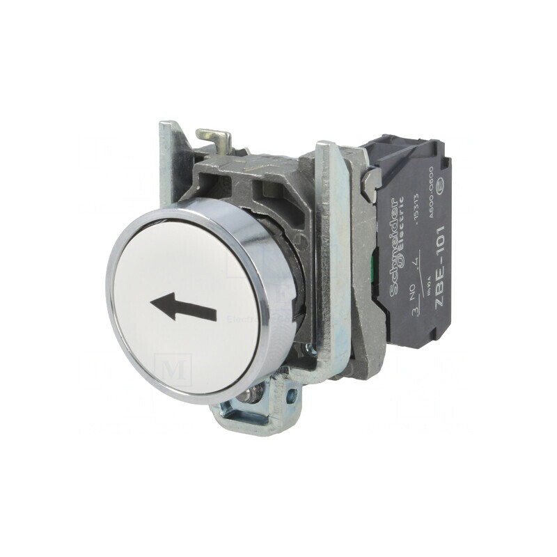 Comutator de Apăsare 22mm NO Alb Ø22mm | Electronic-mag.ro | Componente Electronice