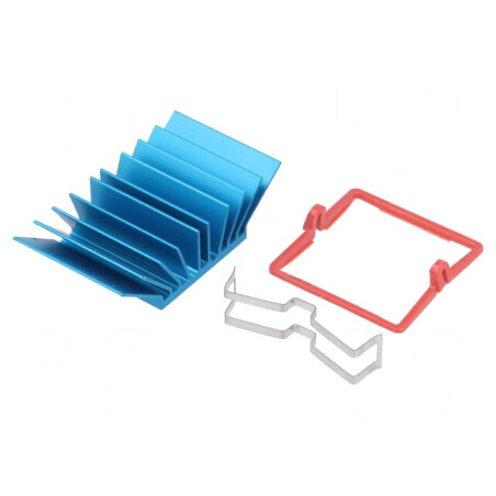 Radiator Extrudat cu Aripioare BGA Albastru 27mm x 27mm | Electronic-mag.ro | Componente Electronice