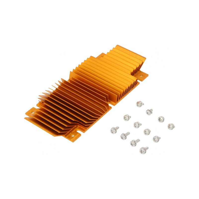 Radiator extrudat cu aripioare BGA aurie 61x118mm | Electronic-mag.ro | Componente Electronice