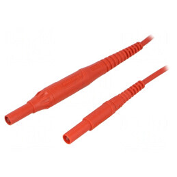 Cablu de măsurare 8A mufă banană 4 mm roșie | Electronic-mag.ro | Componente Electronice