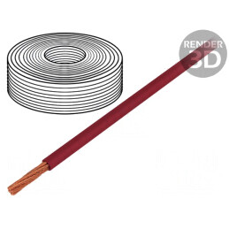 Cablu alimentare | roşie | Ambalaj: 30m | Øcablu: 5mm | 8AWG | 