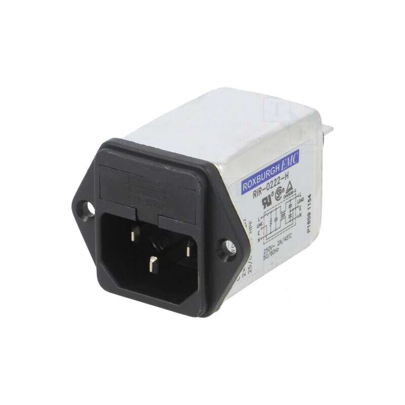 Conector alimentare AC 2A 250VAC IEC 60320 RIR0222H | Electronic-mag.ro | Componente Electronice