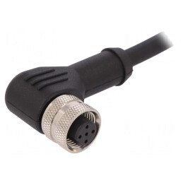 Mufă M12 5 pini mamă unghiulară 1m IP67 | Electronic-mag.ro | Componente Electronice