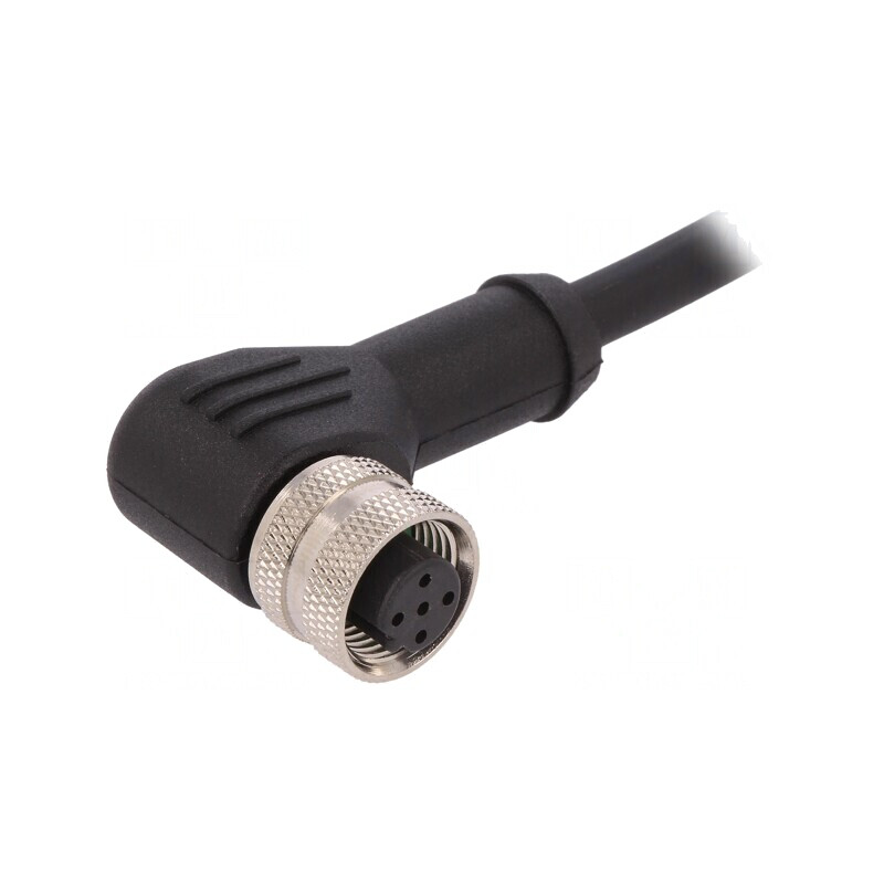 Mufă M12 5 pini mamă unghiulară 1m IP67 | Electronic-mag.ro | Componente Electronice