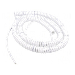 Cablu spiralat alb 0,8m 300V