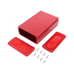 Carcasă universală aluminiu roșu 115.1x169x51.6mm | Electronic-mag.ro | Componente Electronice