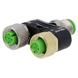 Adaptor T M12 tată, M12 mamă x2 A-DeviceNet/CANopen | Electronic-mag.ro | Componente Electronice