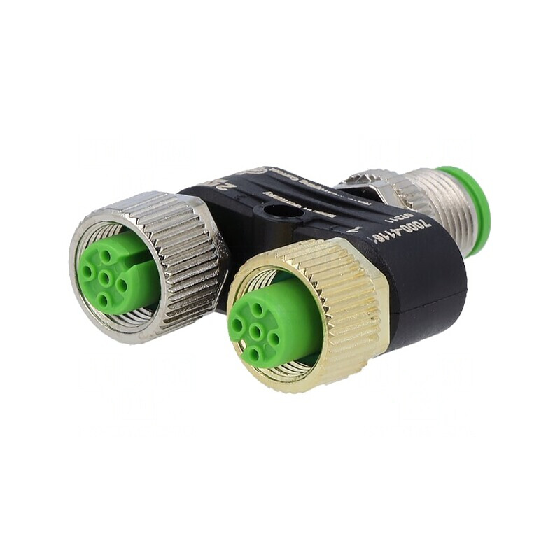 Adaptor T M12 tată, M12 mamă x2 A-DeviceNet/CANopen | Electronic-mag.ro | Componente Electronice
