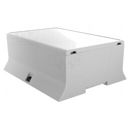 Carcasă pentru șină DIN ABS gri 110x142x53mm | Electronic-mag.ro | Componente Electronice