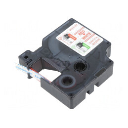 Bandă Dymo 9mm 7m Albă cu Scris Roșu | Electronic-mag.ro | Componente Electronice