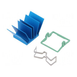 Radiator extrudat cu aripioare BGA albastru 19x19mm | Electronic-mag.ro | Componente Electronice