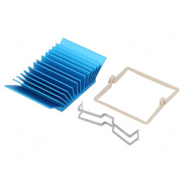 Radiator extrudat cu aripioare BGA 35x35mm Albastru | Electronic-mag.ro | Componente Electronice