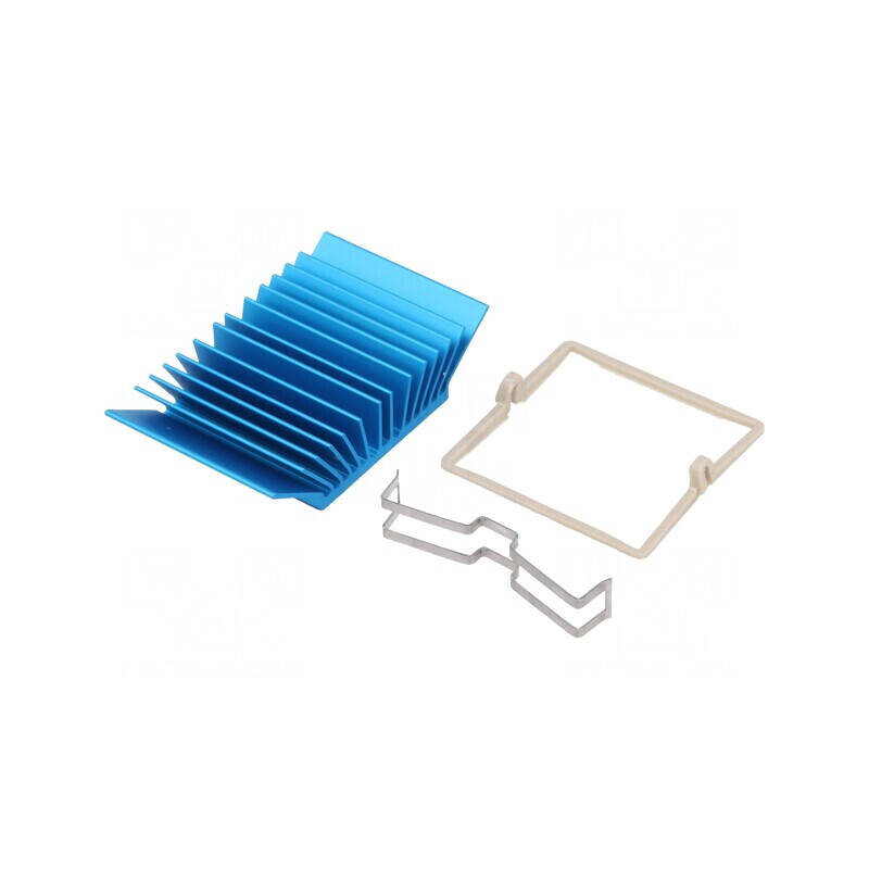 Radiator extrudat cu aripioare BGA 35x35mm Albastru | Electronic-mag.ro | Componente Electronice