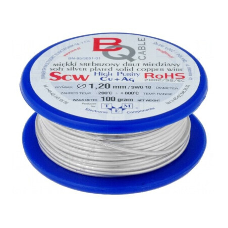 Sârmă de cupru argintată 1,2mm 100g | Electronic-mag.ro | Componente Electronice