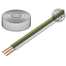 Cablu bandă litat 3x0,25mm2 PVC alb/maro/verde