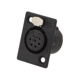 Conector XLR Mamă 6 Pin Negru | Electronic-mag.ro | Componente Electronice