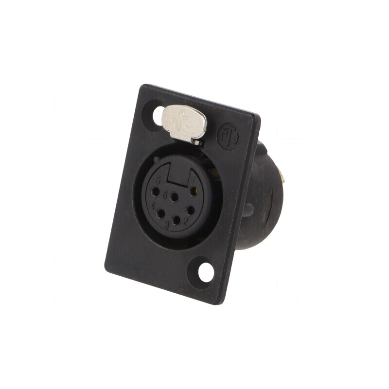 Conector XLR Mamă 6 Pin Negru | Electronic-mag.ro | Componente Electronice