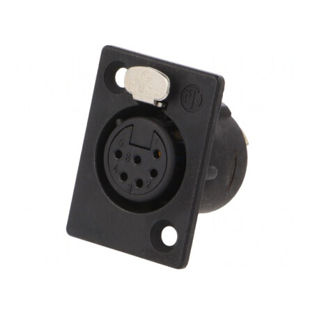 Conector XLR Mamă 6 Pin Negru | Electronic-mag.ro | Componente Electronice