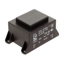 Transformator încapsulat 16VA 230V 9V 1778mA PCB | Electronic-mag.ro | Componente Electronice