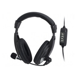 Căști cu Microfon USB Negru-Argintiu 2.2m 20-20000Hz | Electronic-mag.ro | Componente Electronice
