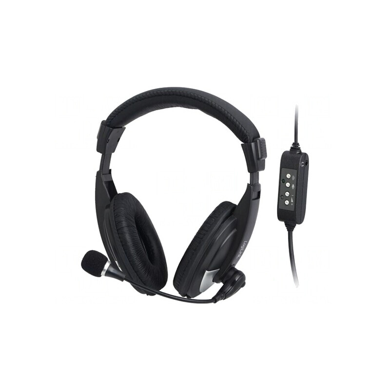 Căști cu Microfon USB Negru-Argintiu 2.2m 20-20000Hz | Electronic-mag.ro | Componente Electronice
