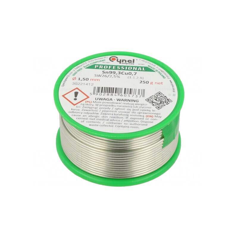 Sârmă de lipit fără plumb 1,5mm 250g | Electronic-mag.ro | Componente Electronice Sârmă de lipit fără plumb 1,5mm 250g | Electronic-mag.ro | Componente Electronice