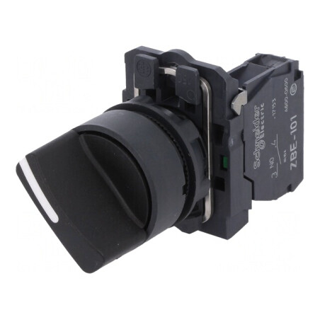 Comutator rotativ 22mm 2 NO negru 3A 240VAC | Electronic-mag.ro | Componente Electronice