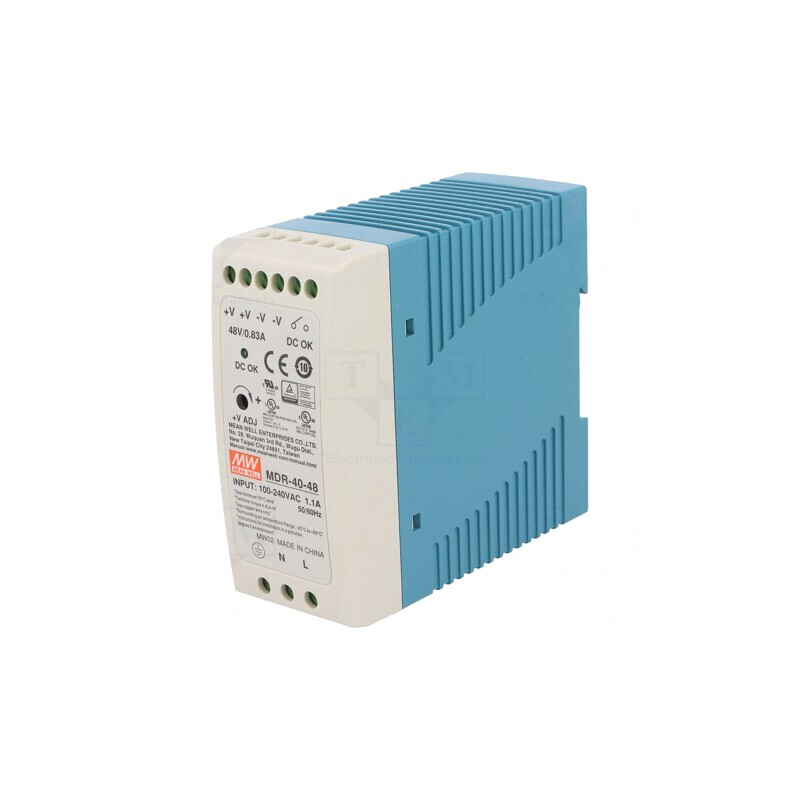 Alimentator Pulsatoriu pentru Șină DIN 40W 48V 0,83A | Electronic-mag.ro | Componente Electronice