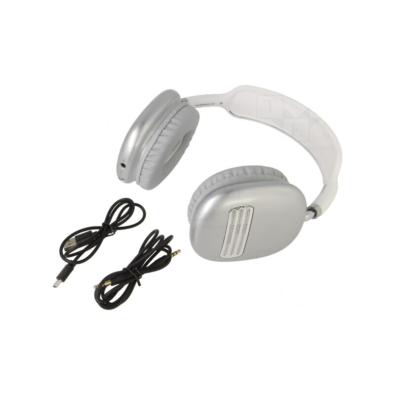 Wireless Headphones with Microphone USB-C White/Black 10m | Electronic-mag.ro | Componente Electronice