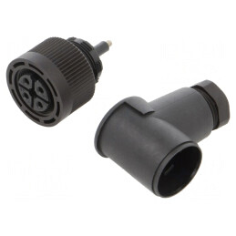 Mufă M18 4-PIN Mamă IP65 250V 4A 90° | Electronic-mag.ro | Componente Electronice