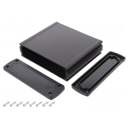 Carcasă Universală Aluminiu 146,6mm x 129mm x 41,6mm Negru | Electronic-mag.ro | Componente Electronice