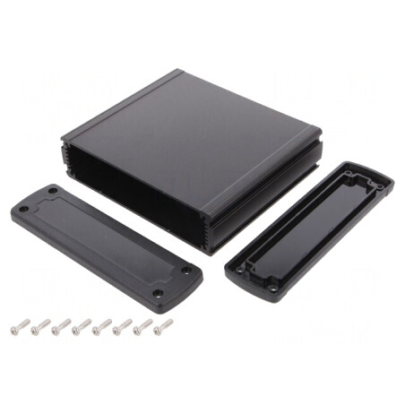 Carcasă Universală Aluminiu 146,6mm x 129mm x 41,6mm Negru | Electronic-mag.ro | Componente Electronice