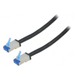 Patch cord rețea S/FTP Cat6a negru 15m | Electronic-mag.ro | Componente Electronice