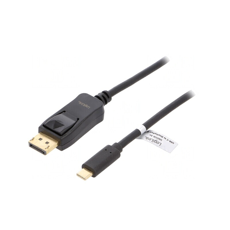 Adaptor DisplayPort la USB-C, 3m, Negru | Electronic-mag.ro | Componente Electronice