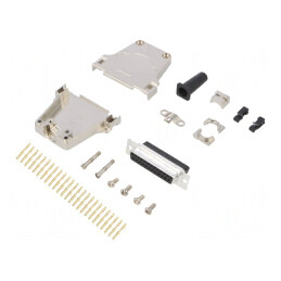 Mufă Mamă D-Sub 25 Pin Crimpat pe Cablu Neagră | Electronic-mag.ro | Componente Electronice