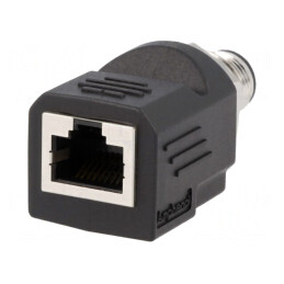 Adaptor Ethernet M12 la RJ45 4 pini drept | Electronic-mag.ro | Componente Electronice